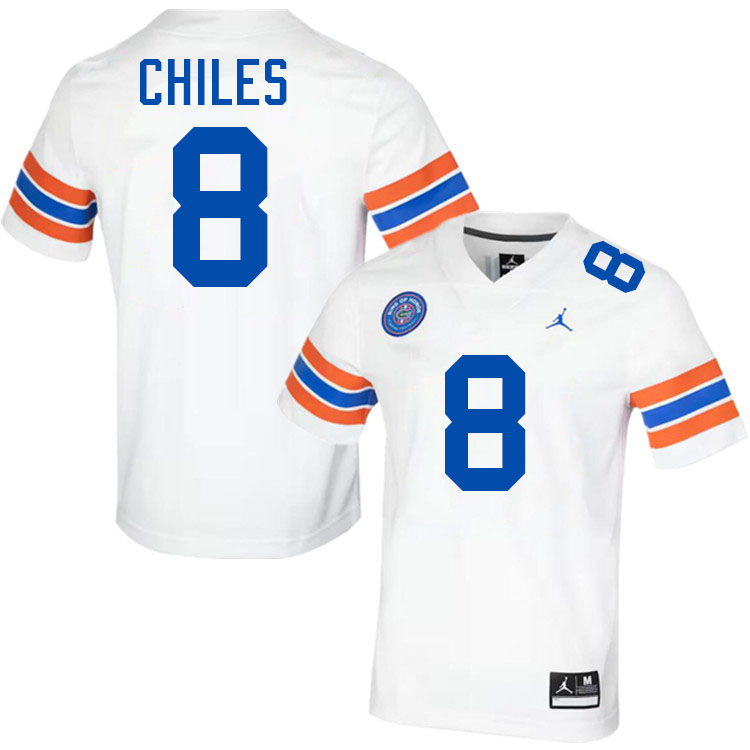 #8 Aaron Chiles Gators Jersey,Florida Gators College Football Jerseys Stitched-Throwback White  #8 Aaron Chiles Gators Jersey,Florida Gators College Football Jerseys Stitched-Throwback White